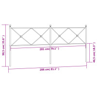 Produktbild för Huvudgavel metall vit 200 cm