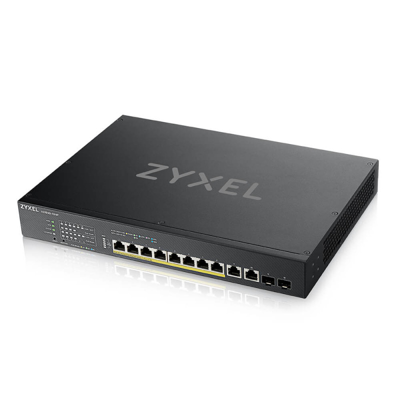 Produktbild för Zyxel XS1930-12HP-ZZ0101F nätverksswitchar hanterad L3 10G Ethernet (100/1000/10000) Strömförsörjning via Ethernet (PoE) stöd Svart