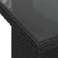 Produktbild för Loungegrupp med dynor 6 delar svart konstrotting