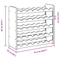 Produktbild för Vinställ 67,5x25x60 cm massiv furu