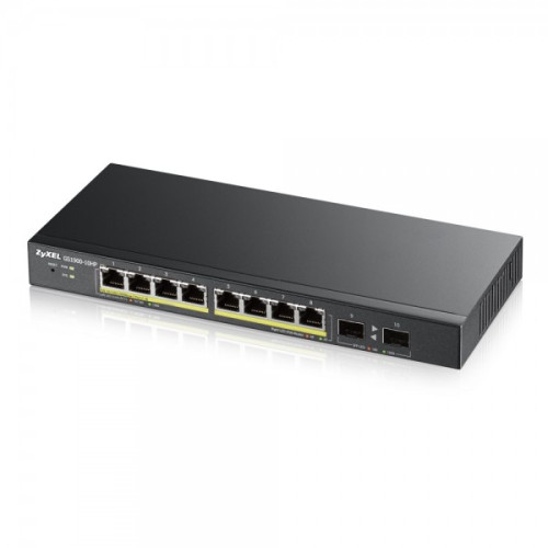 ZyXEL Communications Zyxel GS1900-8HP v3 PoE hanterad L2 Gigabit Ethernet (10/100/1000) Strömförsörjning via Ethernet (PoE) stöd Svart