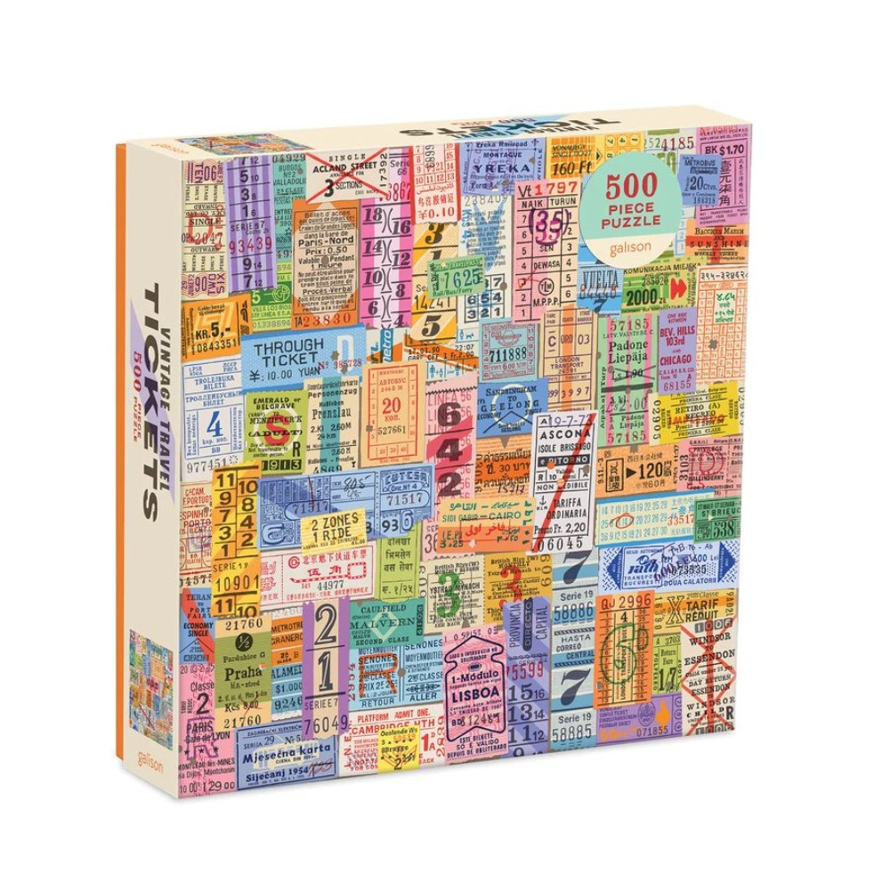 Produktbild för Vintage Travel Tickets 500 Piece Puzzle