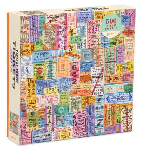 Troy Litten Galison Vintage Travel Tickets 500 Piece Puzzle