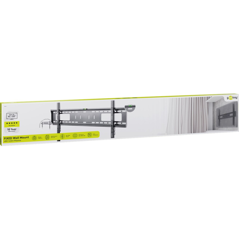 Produktbild för Goobay 49892 tv-fäste 2,54 m (100") Svart