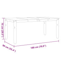 Produktbild för Matbord Corona grå 180x90x75 cm massiv furu