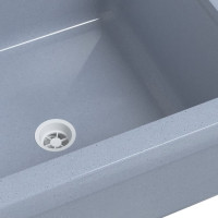 Produktbild för Väggmonterat tvättställ grå 40x40x24 cm harts