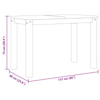 Produktbild för Matbord Panama vit 117x60x75 cm massiv furu