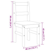 Produktbild för Matstolar 2 st Panama grå 40x46x90 cm massiv furu