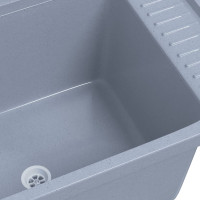 Produktbild för Väggmonterat tvättställ grå 60x40x28 cm harts