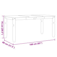 Produktbild för Matbord Corona 160x80x75 cm massiv furu