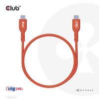 Produktbild för CLUB3D CAC-1515 USB-kablar 4 m USB 2.0 USB C Orange, Röd