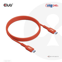 Produktbild för CLUB3D CAC-1515 USB-kablar 4 m USB 2.0 USB C Orange, Röd