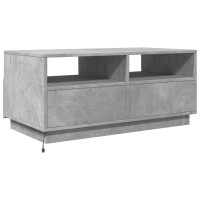 Produktbild för Soffbord med LED betonggrå 90x49x40 cm