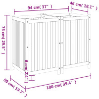 Produktbild för Odlingslåda med foder 100x50x75 cm massivt akaciaträ