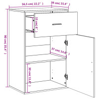 Produktbild för Förvaringsskåp betonggrå 56,5x39x90 cm konstruerat trä