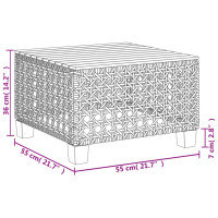 Produktbild för Trädgårdsbord svart 55x55x36 cm konstrotting akaciaträ