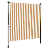 Produktbild för Rullgardin utomhus orange och vit 200x270 cm tyg&stål