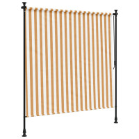 Produktbild för Rullgardin utomhus orange och vit 200x270 cm tyg&stål