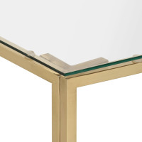Produktbild för Soffbord guld rostfritt stål och härdat glas
