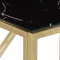 Produktbild för Konsolbord guld rostfritt stål och härdat glas