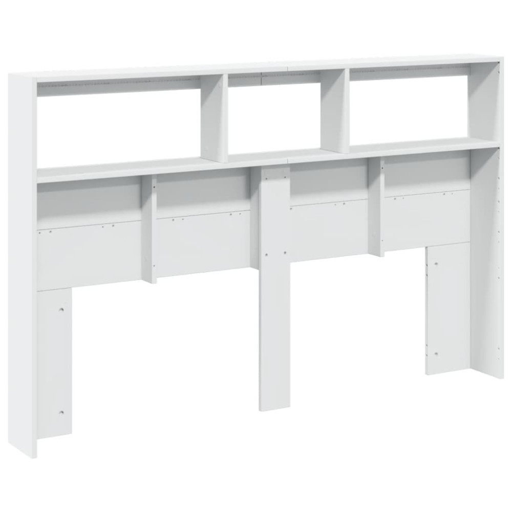 Produktbild för Sänggavel med LED vit 160x17x102 cm