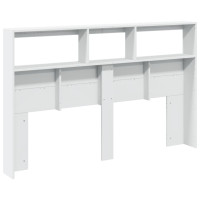 Produktbild för Sänggavel med LED vit 160x17x102 cm