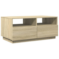 Produktbild för Soffbord med LED sonoma-ek 90x49x40 cm