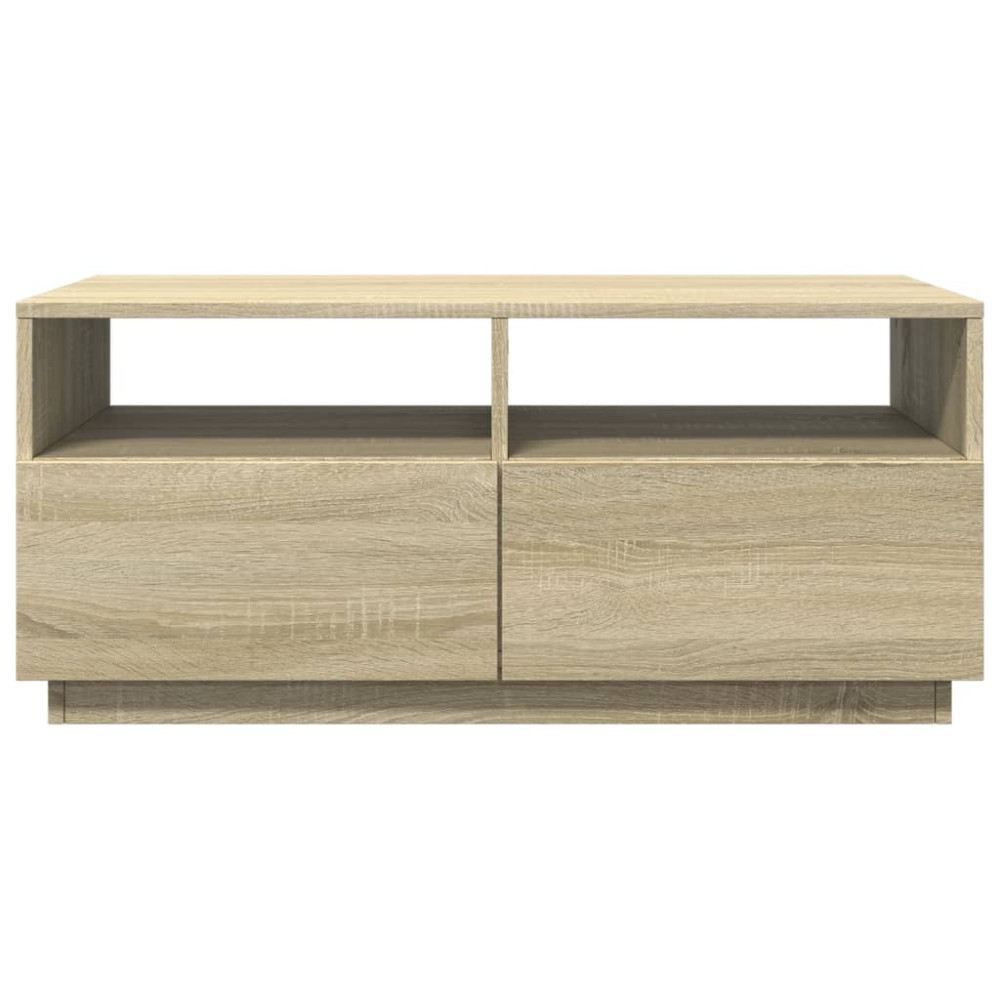 Produktbild för Soffbord med LED sonoma-ek 90x49x40 cm
