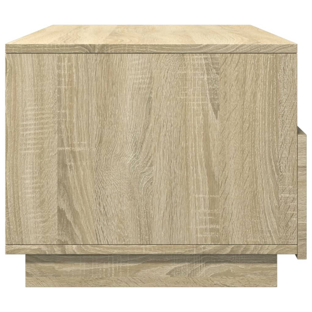 Produktbild för Soffbord med LED sonoma-ek 90x49x40 cm