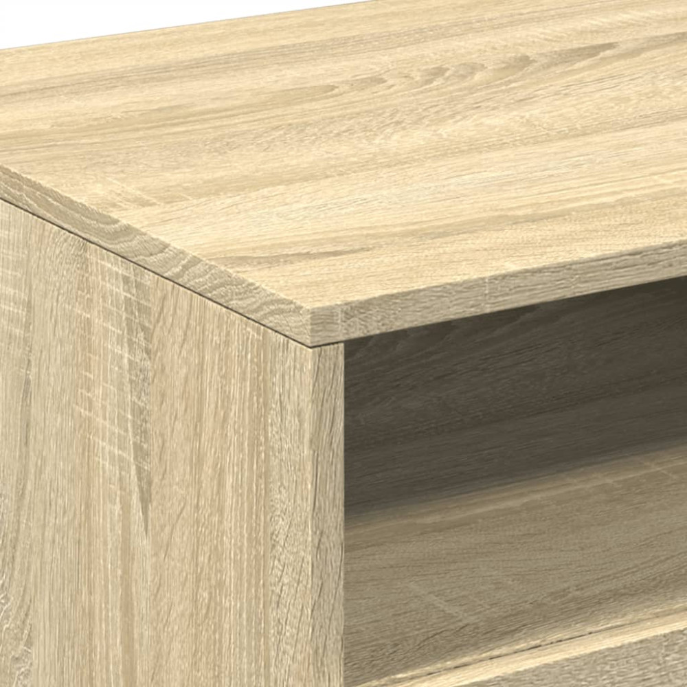 Produktbild för Soffbord med LED sonoma-ek 90x49x40 cm