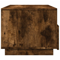 Produktbild för Soffbord med LED rökfärgad ek 90x49x40 cm