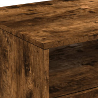 Produktbild för Soffbord med LED rökfärgad ek 90x49x40 cm