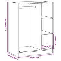 Produktbild för Garderob svart 77x48x102 cm konstruerat trä