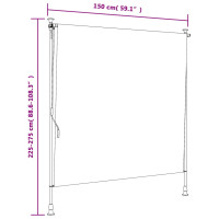 Produktbild för Rullgardin utomhus blå och vit 150x270 cm tyg&stål