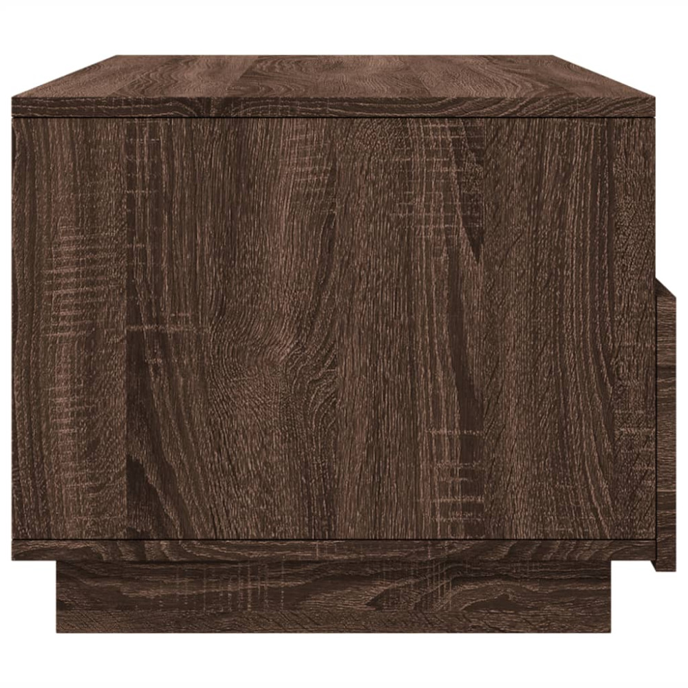 Produktbild för Soffbord med LED brun ek 90x49x40 cm