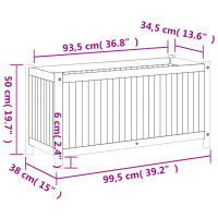 Produktbild för Odlingslåda med foder 99,5x38x50 cm massivt akaciaträ