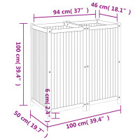 Produktbild för Odlingslåda med foder 100x50x100 cm massivt akaciaträ