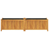 Produktbild för Odlingslåda med foder 199x38,5x50 cm massivt akaciaträ