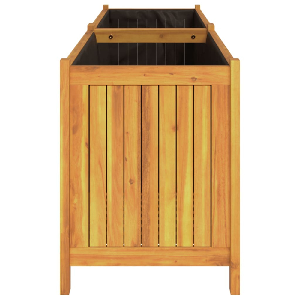 Produktbild för Odlingslåda med foder 199x38,5x50 cm massivt akaciaträ
