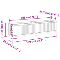 Produktbild för Odlingslåda med foder 199x38,5x50 cm massivt akaciaträ
