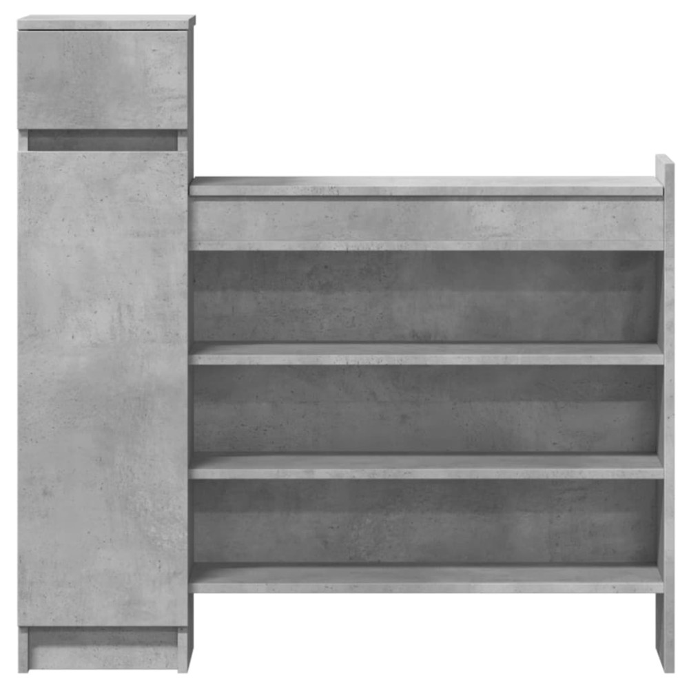 Produktbild för Skoskåp betonggrå 100,5x28x100 cm konstruerat trä