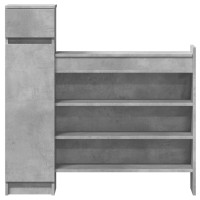 Produktbild för Skoskåp betonggrå 100,5x28x100 cm konstruerat trä