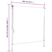 Produktbild för Rullgardin utomhus gul och vit 200x270 cm tyg&stål