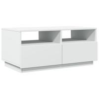 Produktbild för Soffbord med LED vit 90x49x40 cm