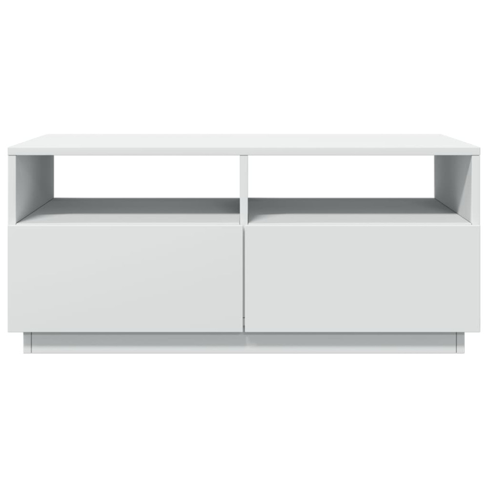 Produktbild för Soffbord med LED vit 90x49x40 cm