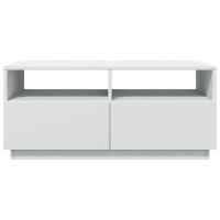Produktbild för Soffbord med LED vit 90x49x40 cm