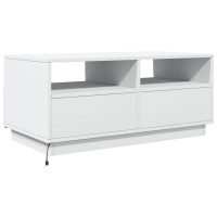 Produktbild för Soffbord med LED vit 90x49x40 cm
