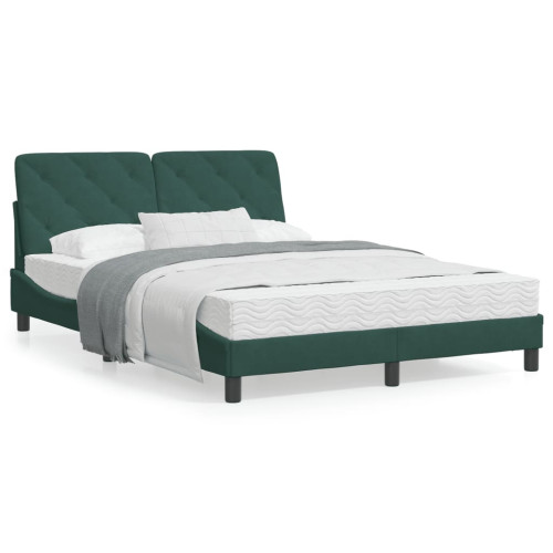 vidaXL Bed Frame with LED without Mattress Dark Green 120x200 cm Velvet - Sängar & Sängramar