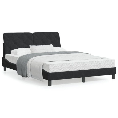 vidaXL Bed Frame without Mattress Black 140x200 cm Velvet - Sängar & Sängramar