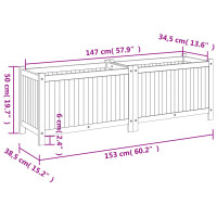 Produktbild för Odlingslåda med foder 153x38,5x50 cm massivt akaciaträ